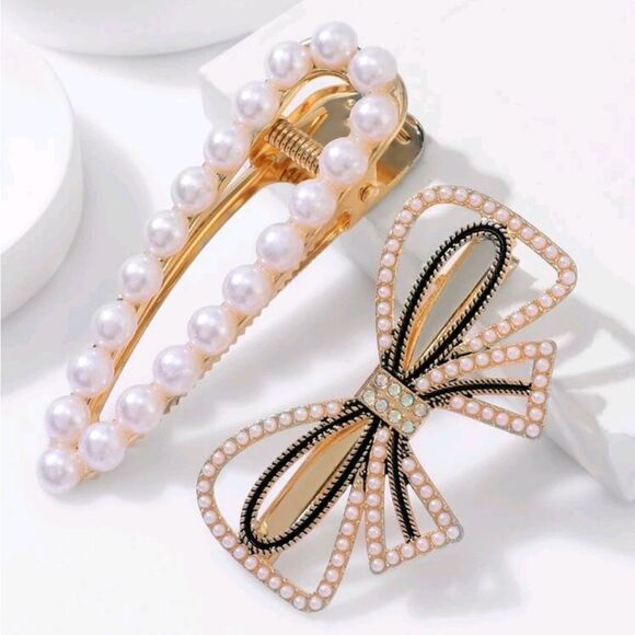 Pearl Hair Clips  - Picture 1 of 3